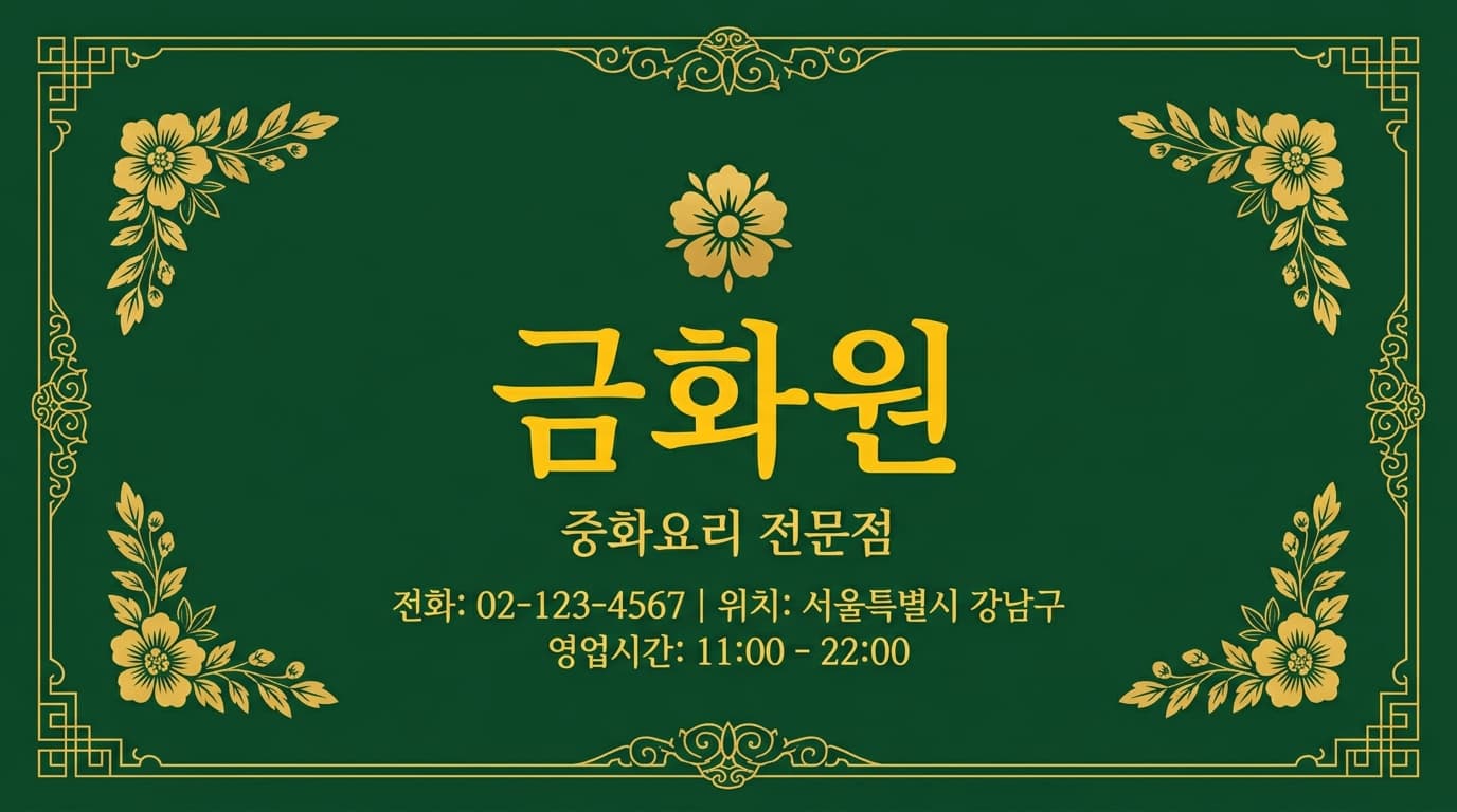 금화원 명함 견본